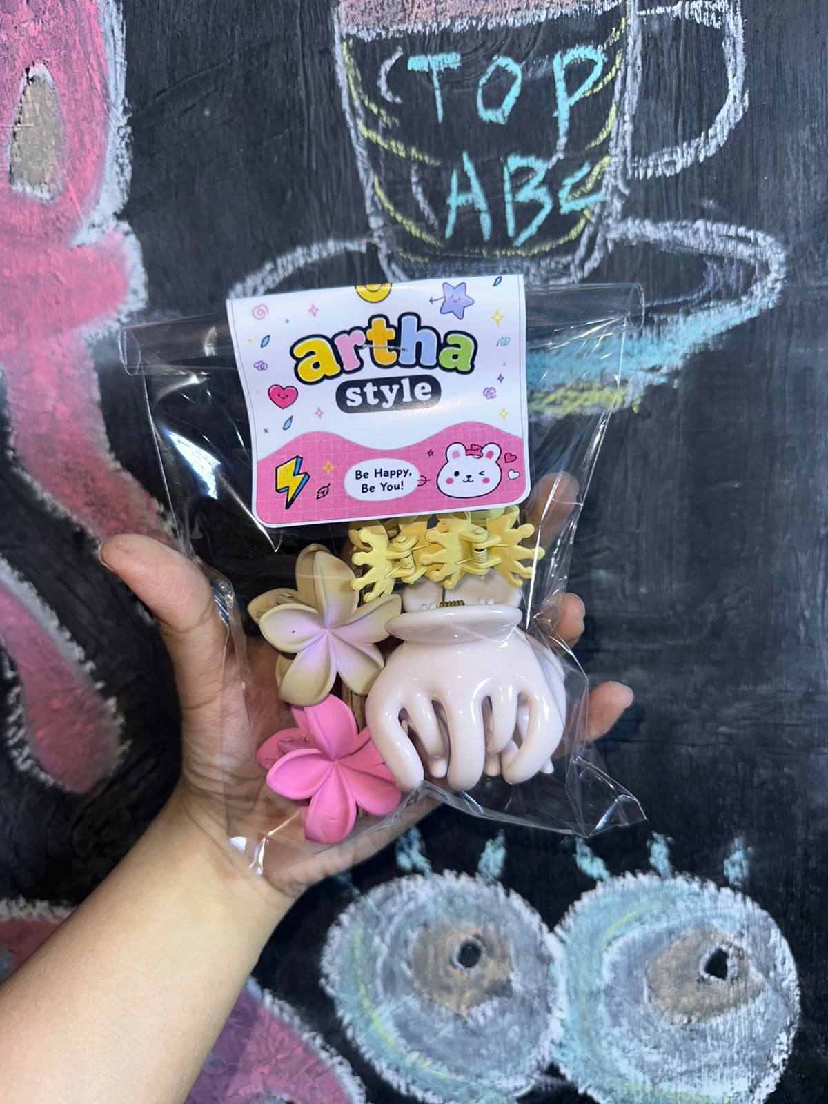 Paket 5 Pcs Jepit Rambut Cute Bunga & Mini Claw Clip - Artha Style