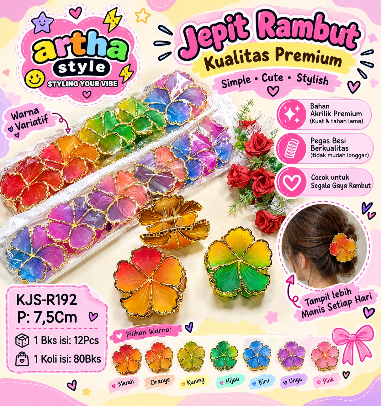 Jepit Rambut Kualitas Premium